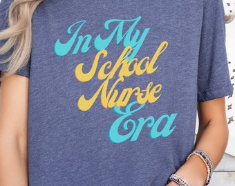 Na minha época de enfermeira escolar, camiseta fofa de enfermeira, camiseta de enfermeira escolar, presente de enfermeira escolar