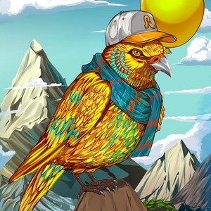 YELLOW BIRD HAT pin bundle