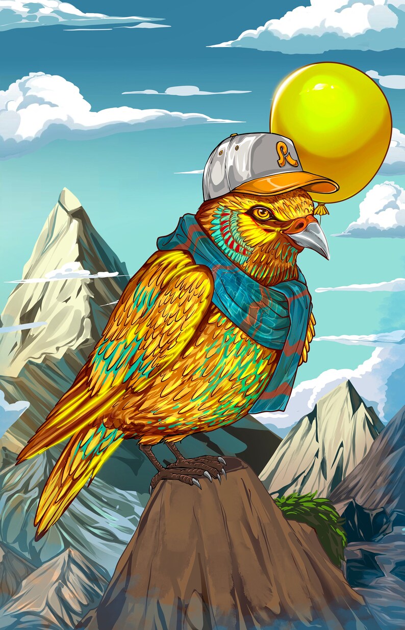 YELLOW BIRD HAT pin bundle