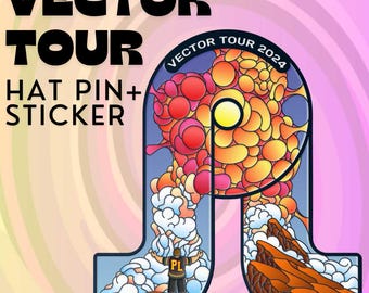 Pretty Lights Hat Pin Bundle  **Hat Pin + Sticker Bundle [LE 150]**  [Check Your Vector Tour] [PL Hat Pin]