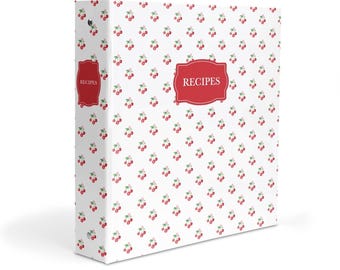 Personalized Cherry Recipe Binder, 3 Ring Notebook is Ideal for Recipe Cards & Pages, Custom Family Recipe Books, or Gifts