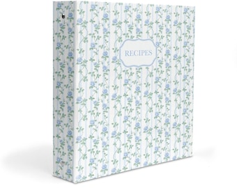 Personalized Rose Trellis Recipe Binder – Floral 3 Ring Organizer for Recipe Cards & Pages | Family Keepsake, Bridal Shower, Birthday Gift