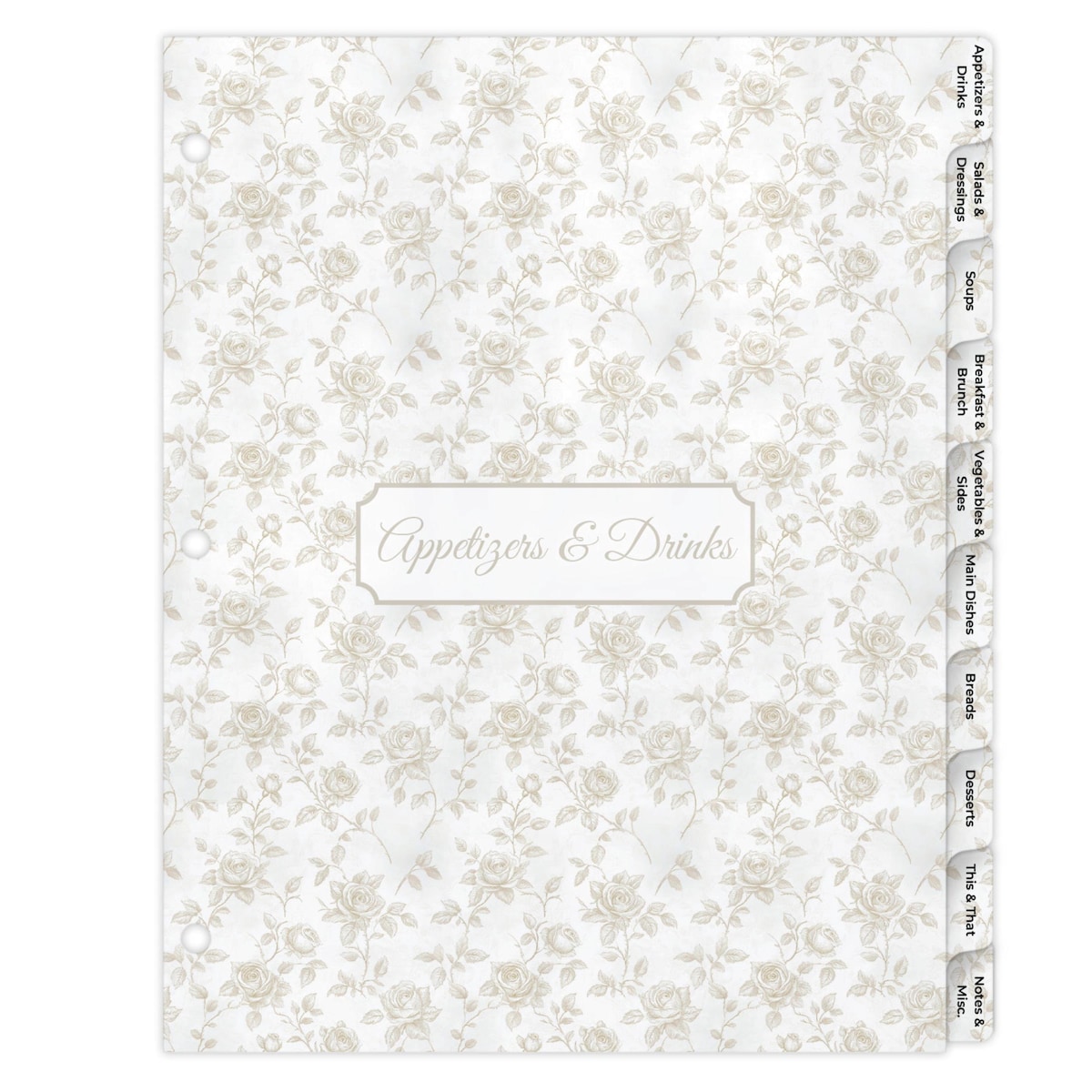 Recipe Binder Divider Tabs