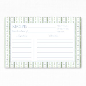 Tarjetas de recetas florales para archivadores, cajas y libros de recetas familiares personalizados: regalo para despedida de soltera o anfitriona de Grandmillennial.