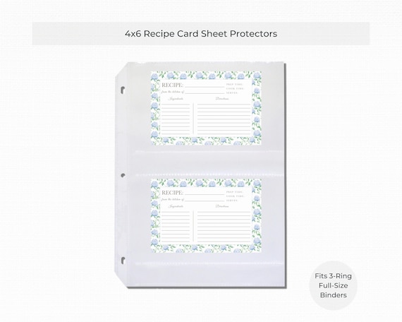 clear recipe card sleeves 4 x 6 Sheet Protectors, 50 pcs/ pack, Keepfiling waterproof and easy to clean 50 Pockets Full Size 4x6