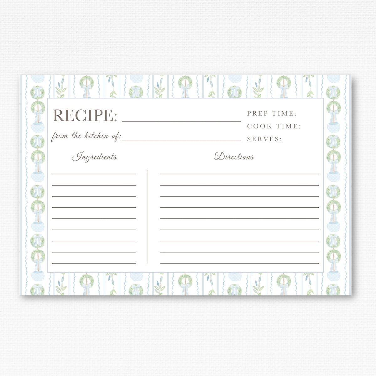 Boxwood Topiary Recipe Cards