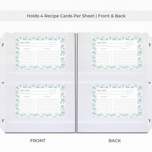 Protectores para tarjetas de recetas / Fundas transparentes de 4x6 para carpetas estándar de 3 anillas / Las hojas protegen las recetas familiares y los recuerdos. imagen 2