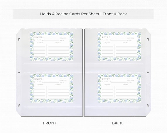 recipe card plastic sleeves Aesthetic Binder with Polyester Waterproof Cloth Cover - The Perfect Recipe Book with to Write in Your Own Recipes Sold per pack 4 x 6 Sheet Protectors