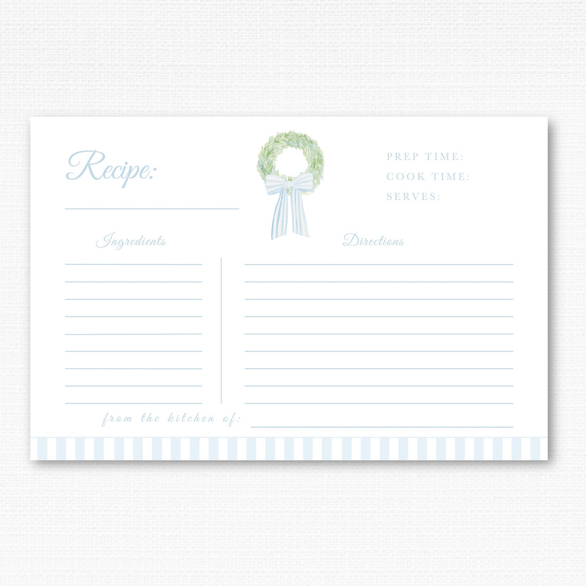 Boxwood Wreath Recipe Cards