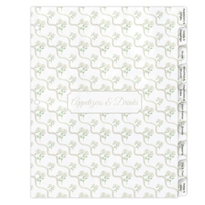 Recipe Binder Divider Tabs | Great for Custom Family Recipe Books, 3 Ring Binders, & Recipe Organization | Makes a Great Bridal Shower Gift