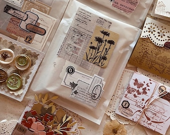 Stationery Box | Sets | Journal | Ephemera | Paper Cut Outs | Wax Seals | Stickers | Handmade Paper Bundle