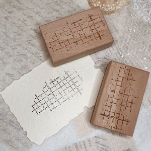 Rubber Stamps | Grid Pattern Rubber Stamp | 1 Piece | Wooden Rubber Stamps | Scrapbook and Journal Supplies