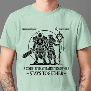 Warcraft Raid Paar Shirt Personalisieren World of Warcraft Gaming Paar Tshirt WoW Geschenk Geburtstag Jahrestag Weihnachtsgeschenk Ihn Sie
