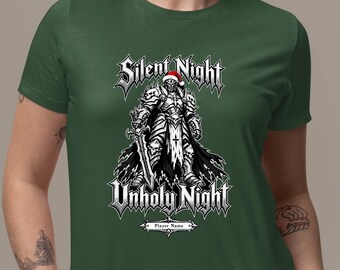 Warcraft Unholy Night Christmas Shirt Personalize WoW Death Knight Christmas Holiday Funny Gamer Gift for Him Warcraft Merch Gaming Apparel