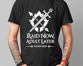 World of Warcraft Raid Now Personalize Shirt Warcraft Horde Tshirt Warcraft Alliance Gaming Graphic Tee Wow Nerdy Gamer Gift Ideas for Him