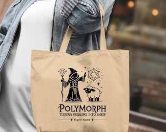 World of Warcraft Magier Polymorph Einkaufstasche Personalisieren WoW Gamer Geschenk für Magier Caster Warcraft Spieler Lustige WoW inspiriert Einkaufstasche