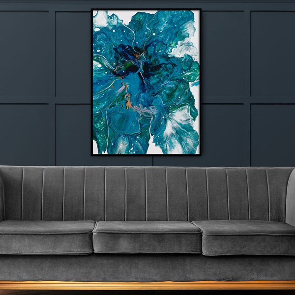 Abstract Floral Acrylic Painting Print Artwork for Your Home Decor Available in Canvas Poster & Framed Multiple Size and Frame Colors