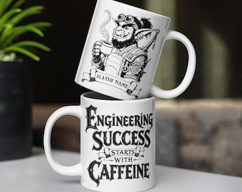 World of Warcraft Goblin Engineering Ceramic Mug Personalized WoW Alliance Coffee Cup Gamer Gift Warcraft Coffee Mug Nerd Gift for Him Her