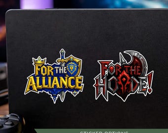 World of Warcraft Alliance Sticker Horde Waterproof Vinyl Decal WoW Computer Sticker Gamer Gift Gaming Laptop Decal Sticker Sheet Bundle