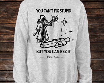 World of Warcraft Healer Sweatshirt Personalize World of Warcraft Alliance Paladin Shaman Cool Gift WoW Horde Druid Monk Gamer Sweat Shirt