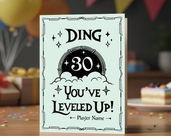 World of Warcraft Birthday Card Personalize Leveled Up Gamer Birthday Card WoW Card Gamer Gift Ideas Warcraft Birthday Gift Card for Him Her