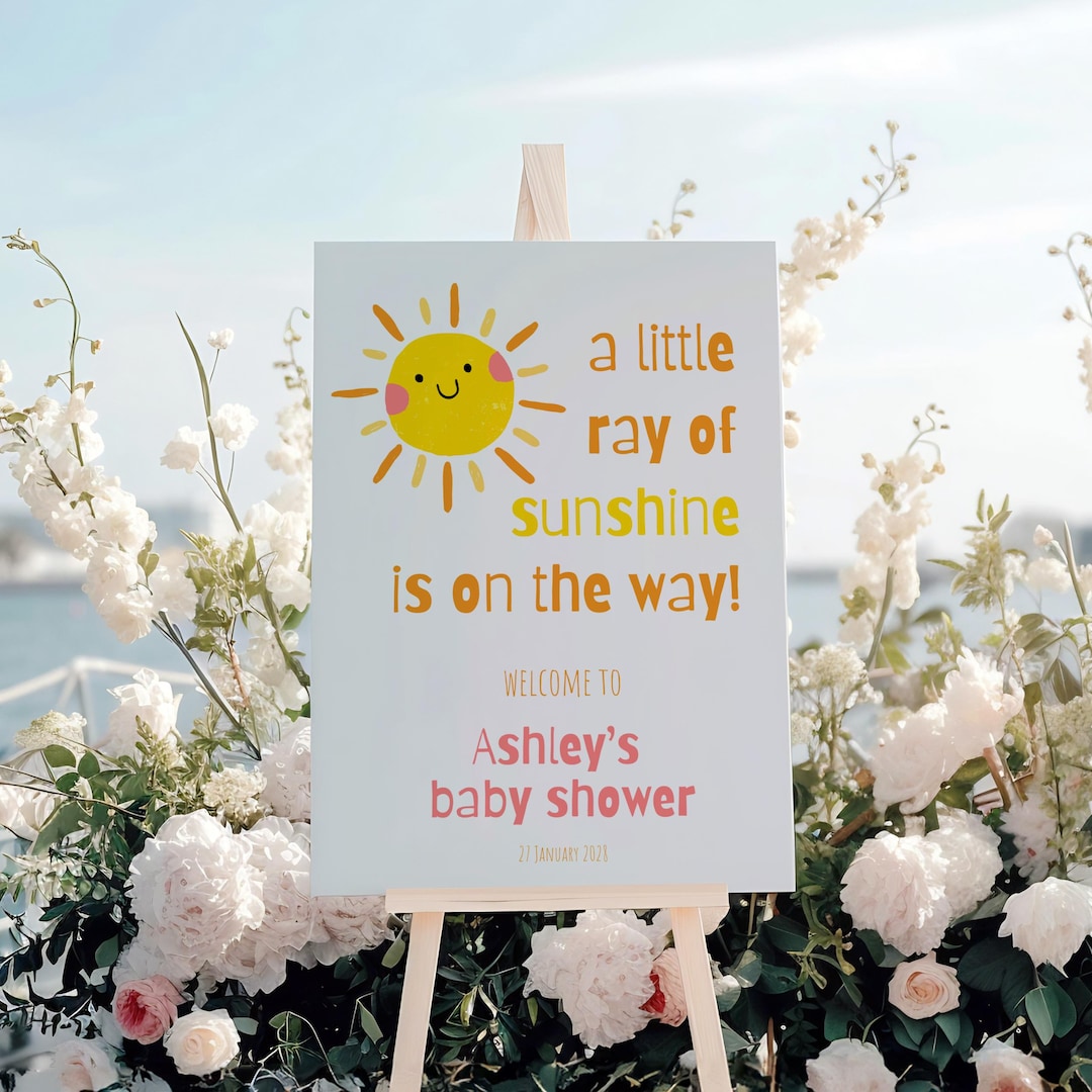 Little Ray of Sunshine is on the Way, Oh Baby Welcome Sign, Hello Baby ...