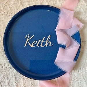 Marque-places de mariage en acrylique miroir Étiquette cursive personnalisée, décoration de mariage découpée au laser, cadre de table de réception personnalisé, cadeau souvenir