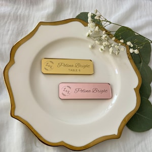 Gold Mirror Wedding Place Card Acrylic Place Name Sign Luxury Wedding Reception Name Tag Seating Order Meal Selection Guest Favor Name Card