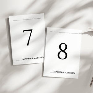 Editable Minimalist Table Numbers, Printable Modern Wedding Table Nr, Elegant Reception Table Numbers, Stylish DIY Number Canva Template