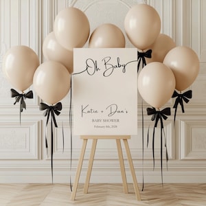 Placa de boas-vindas para chá de bebê, placa de boas-vindas Oh Baby, placa de boas-vindas Hello Baby, pôster de boas-vindas editável Oh Baby, pôster grande para quadro de anúncios de bebês