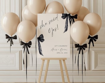 Modern Engagement Party  Sign, Minimalist Welcome Sign, Editable Welcome to Our Engagement Poster, Elegant She Said Yes Celebration Board