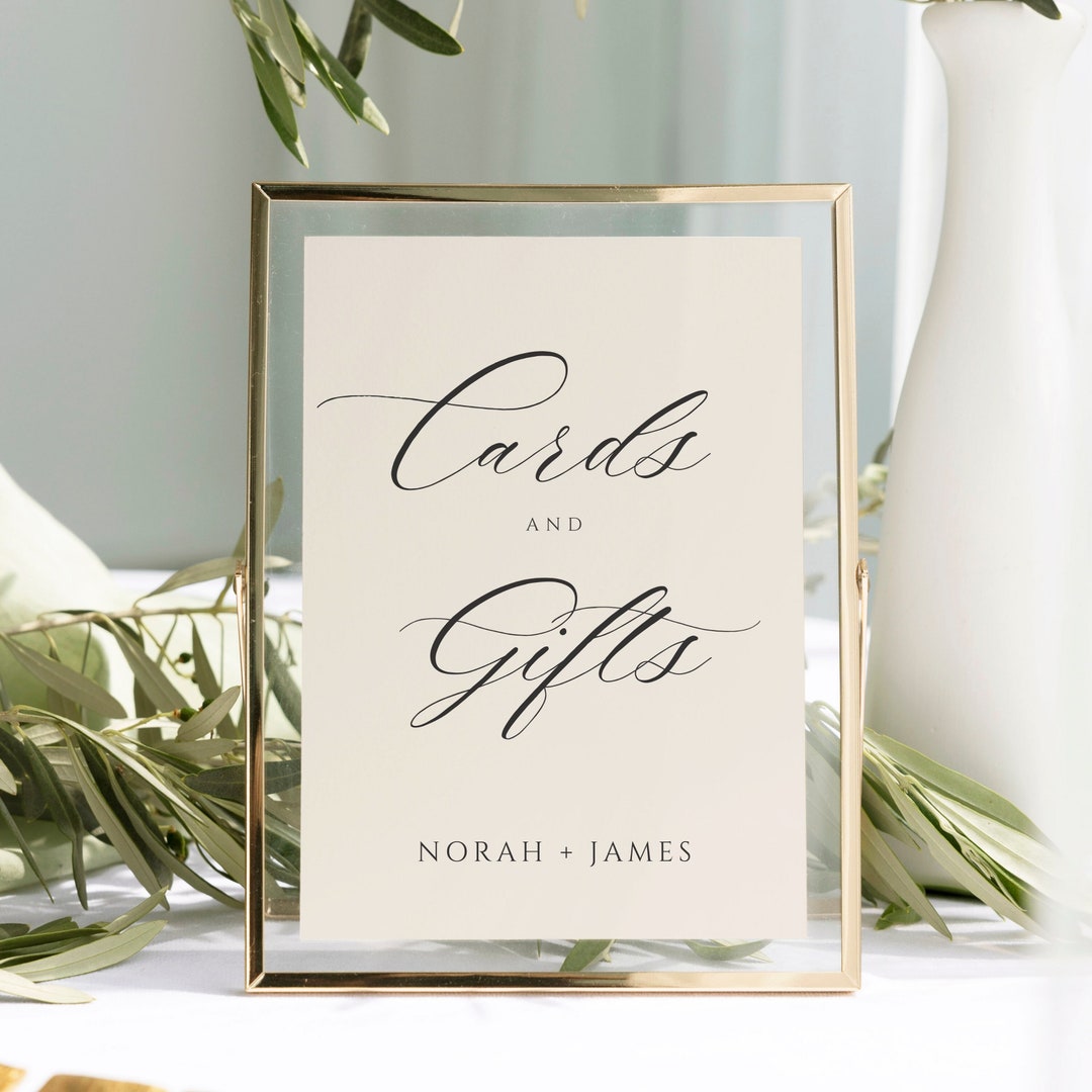 Minimalist Cards and Gifts Sign Printable Modern Minimalist Wedding ...