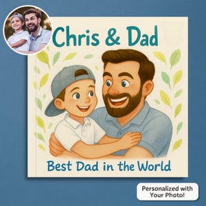Libro personalizado del Día del Padre, libro de cuentos personalizado para papá e hijo, páginas y personajes totalmente personalizables, regalo personalizado para papá.