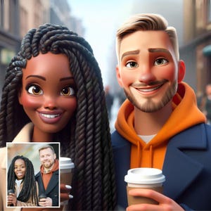 Custom Cartoon Animation, Pixar-Style Portrait from Photo, Personalised Couples Portrait, Cartoon Family Portrait, Digital File