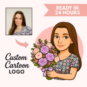 Custom Cartoon Logo, Business Logo Portrait, Customized Logo Design, Cartoon PNG Clipart, Commercial Use