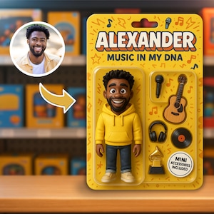 Aangepaste actiefiguur, gepersonaliseerde speelgoeddoos, actiefiguurspeelgoeddoos, speelgoedfiguur van jouw foto, gepersonaliseerde digitale kunst