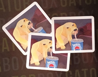 Gatorbox &quot;Bepis Dog&quot; Painting Sticker - 2.5&quot; x 3&quot;