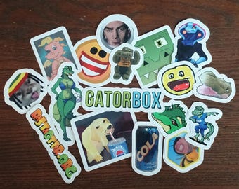 Gatorbox Mascot & Meme Stickers - 2" to 4"