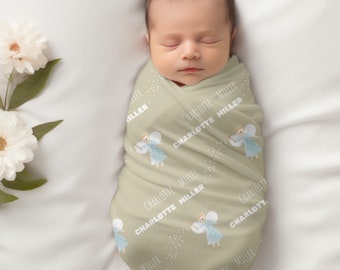 Personalized Newborn Swaddle Blanket, Name Swaddle, Swaddle Gift, Baby Swaddle, Kids Blanket, Personalized Gift, Custom Gift, Fairy Blanket