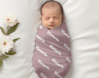 Personalized Baby Swaddle Blanket With Name – Custom Newborn Gift, Soft Polyester, 0-6 Months - View #3