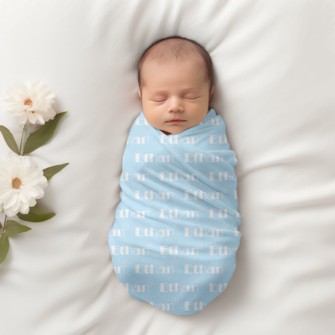 Baby Name Swaddle Newborn Name Swaddle Personalized Baby Name Swaddle
