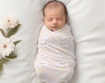 Personalized Swaddle Newborn Swaddle Name Swaddle Blanket Personalized Baby Gift Baby shower gift Baby Name Blanket Custom Baby Swaddle