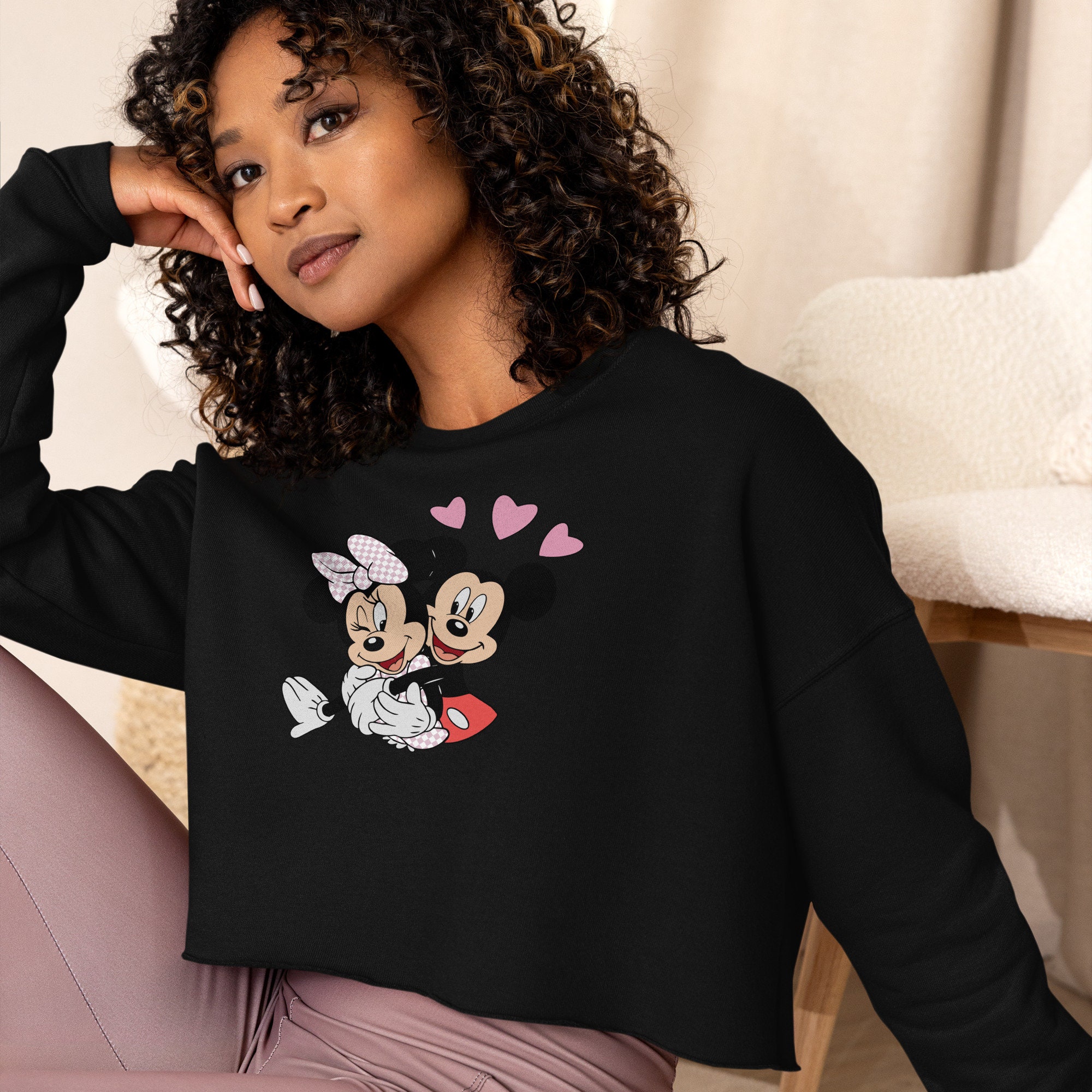 Mickey mouse cropped hoodie cheap