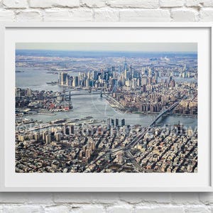 Impresión fotográfica de la ciudad de Nueva York / Horizonte de Manhattan / Impresión del horizonte de Nueva York / Fotografía de pared de la ciudad de Nueva York / Vista aérea de los distritos de Nueva York / NYC