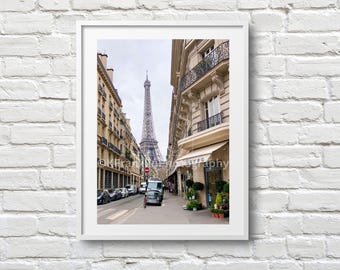 Impresión fotográfica de la Torre Eiffel: escena callejera parisina, decoración del hogar francesa