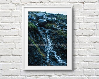 Waterfall Rocks: Iceland | Icelandic Glacier Landscape Photo Print