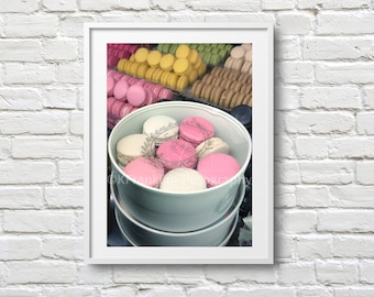 Paris Macaron Photo Print: Pastel Dessert Photography