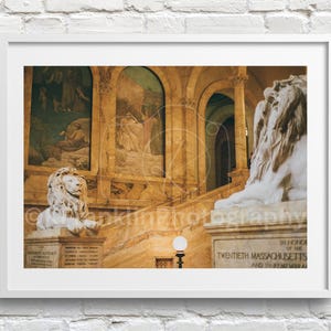 Boston Public Library Lions Photo Print | 35mm Film | Architecture Art