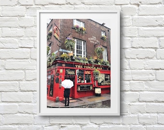 Temple Bar Dublin Print: Rainy Day Ireland Photography
