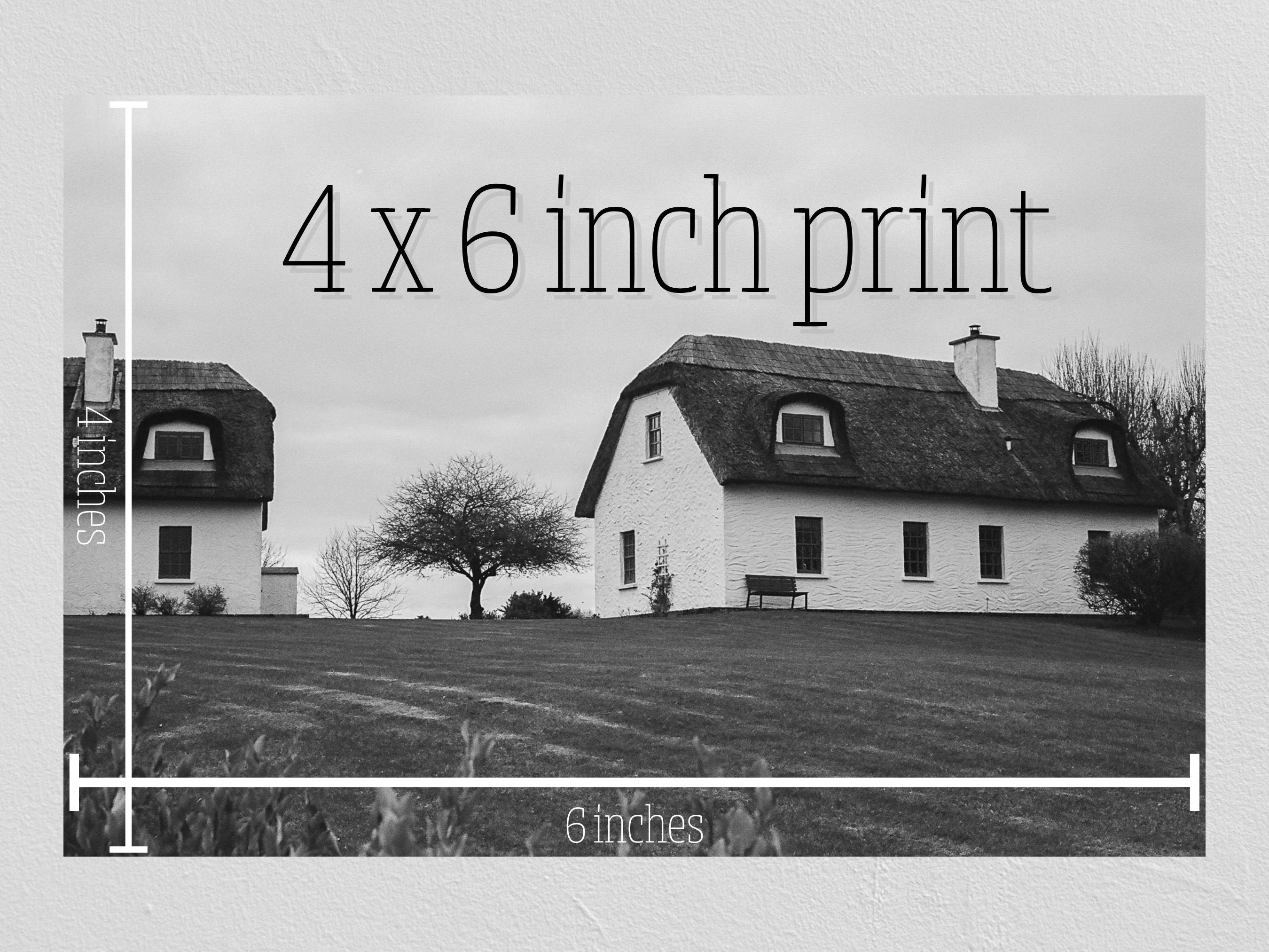 Irish Cottage Black and White Photo Print Irish Landscape Print Ireland Travel Print Film